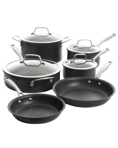 Kenmore Pro Arbor Heights 10 Piece Nonstick Aluminum Cookware Set in Black