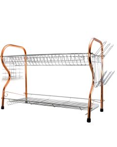 Better Chef 2-Tier 22 in. Chrome Plated Dish Rack in Copper